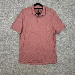 Lululemon Shirt Mens Large Red Polo Short Sleeve Shirt Performance Stretch